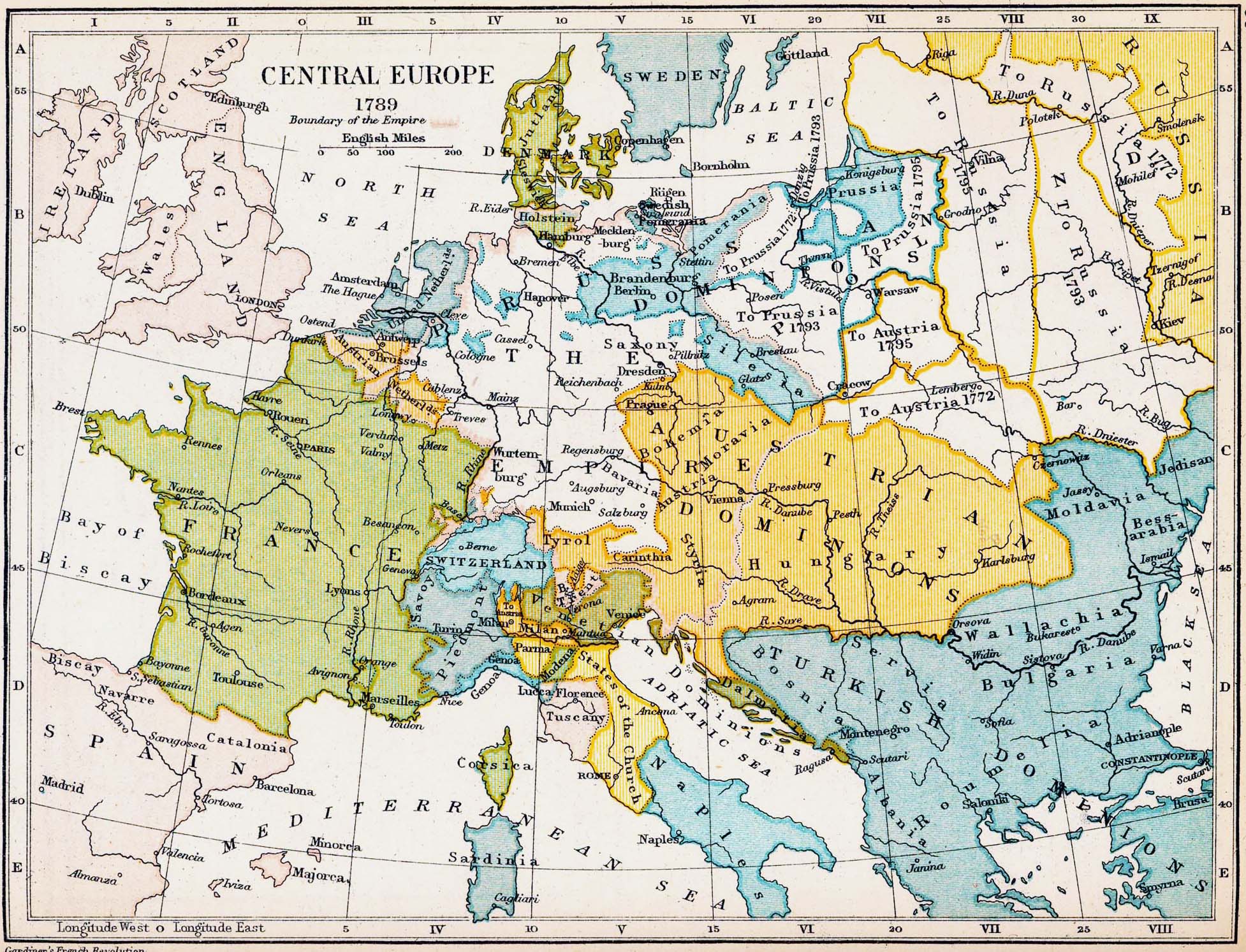 map of europe 1805