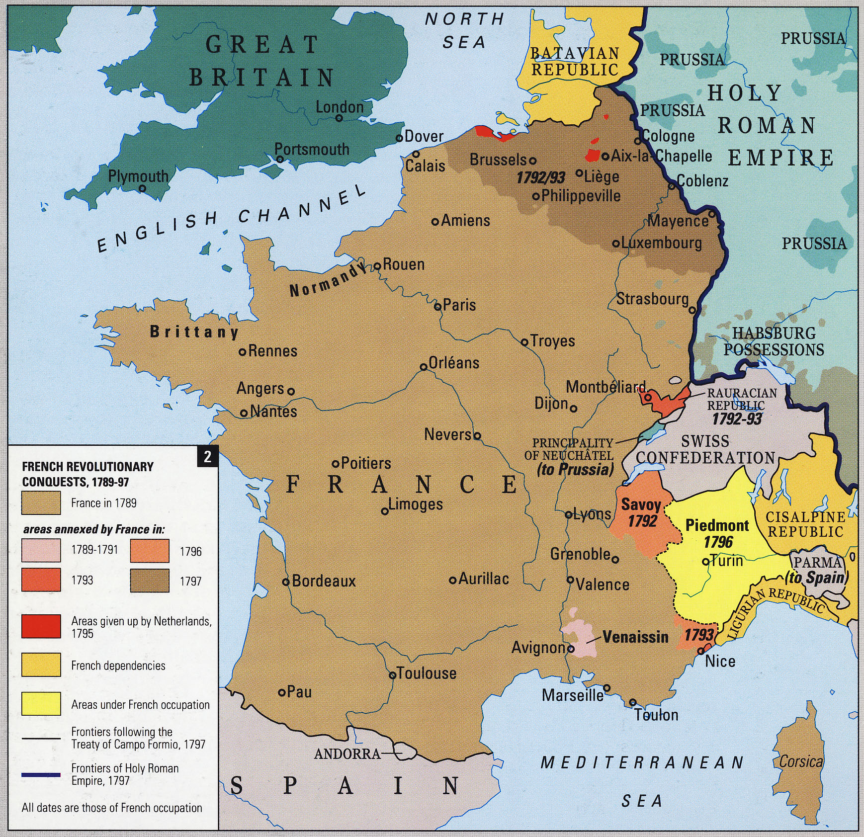 Map Of Europe During French Revolution