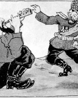 1916-der-Zar-tanzt-zu-Rasputin-Pfeife-Russland