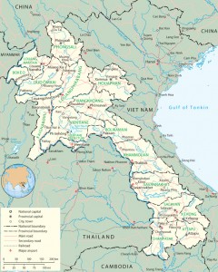 karta över laos