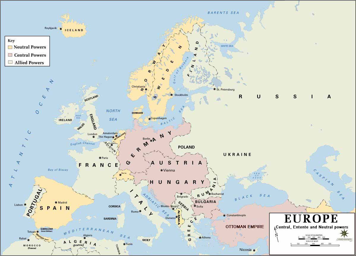 European Map After World War 1