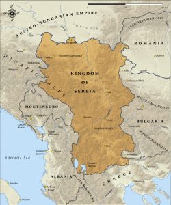 mappa della Serbia 1914